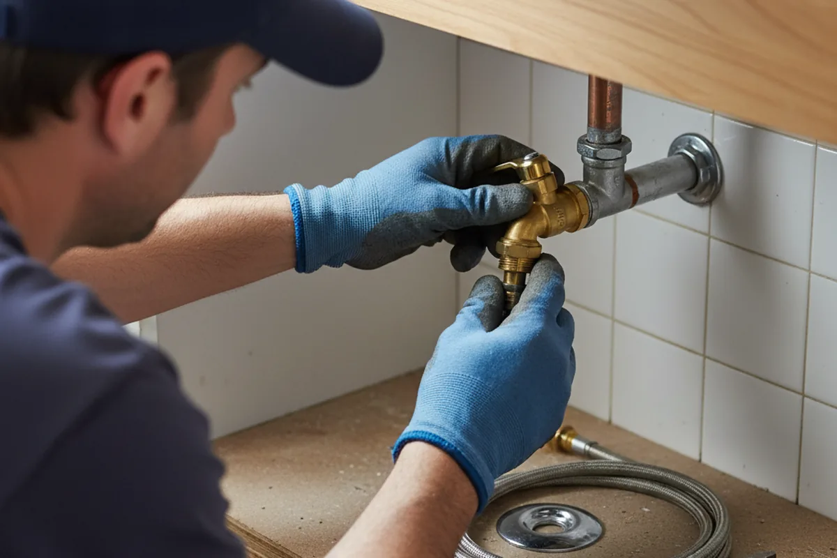 Shutoff valve and fitting work during Faucet and Fixture Repair in Palmyra